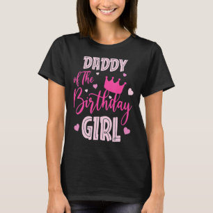 T-shirt Papa De L'Anniversaire Fille Mignonne Rose Corresp