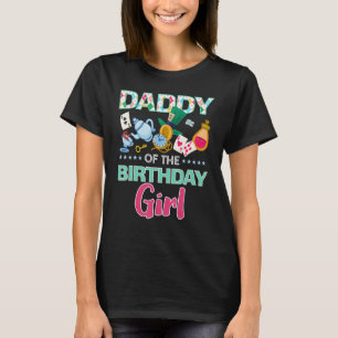 T-shirt Papa De L'Anniversaire Fille Onederland Rose Turqu