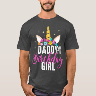 T-shirt Papa De L'Anniversaire Fille Père Cadeau Unicorn B