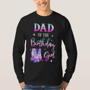 T-shirt Papa De L'Anniversaire Fille Rolling Patinage Fami