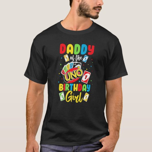 T-shirt Papa de l'Anniversaire Fille Uno Papa Papa Papa Pè (Devant)