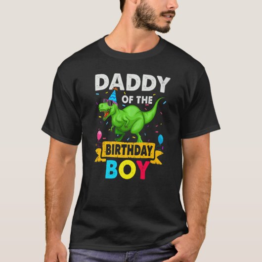 T-shirt Papa De L'Anniversaire Garçon Dinosaur Saurus Fami (Devant)