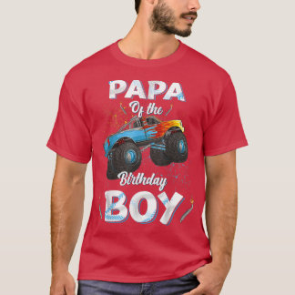 T-shirt Papa De L'Anniversaire Garçon Monster Camion Anniv