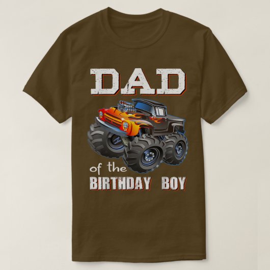 T-shirt Papa De L'Anniversaire Garçon Monster Camion Corre (Design devant)