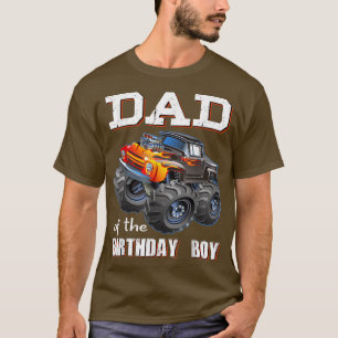 T-shirt Papa De L'Anniversaire Garçon Monster Camion Corre