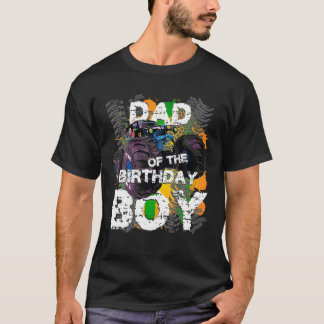 T-shirt Papa De L'Anniversaire Garçon Monster Camion Corre
