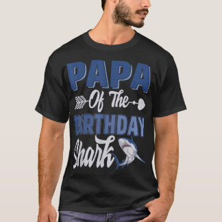 T-shirt Papa De L'Anniversaire Garçon Requin Océan Corresp