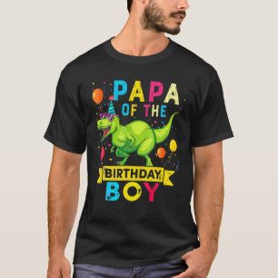 T-shirt Papa De L'Anniversaire Garçon T Rex RAWR Dinosaure