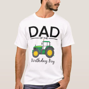 T-shirt Papa De L'Anniversaire Garçon Tractor Ferme Famill