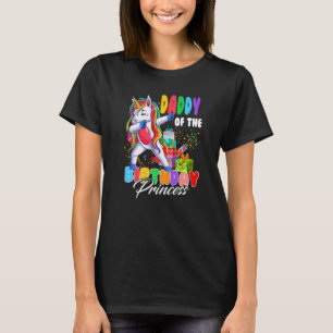 T-shirt Papa De L'Anniversaire Princesse Dabbing Unicorn G