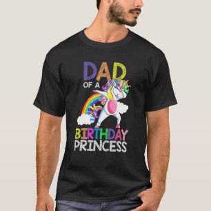 T-shirt Papa De L'Anniversaire Princesse Unicorn Cadeaux A