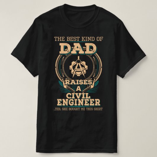 T-shirt Papa de l'ingénieur civil fier (Design devant)