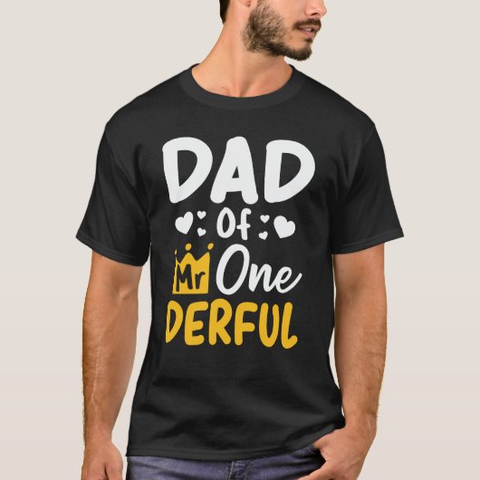 T-shirt Papa de M. Onederful 1er Anniversaire Correspondan (Devant)