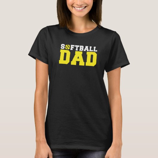 T-shirt Papa de softball (Devant)