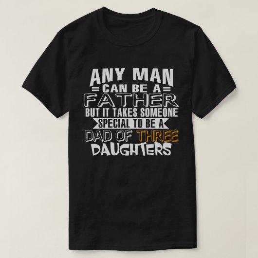 T-shirt Papa de trois filles (Design devant)