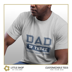 T-shirt Papa de trois Varsity Style personnalisable