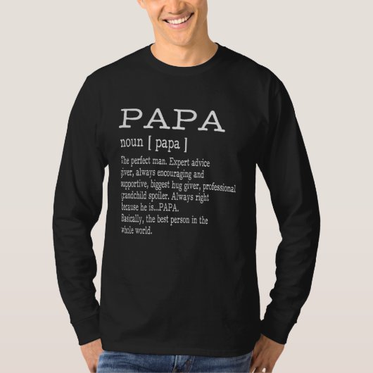 T-shirt Papa Définition Papi Fête des pères Cadeaux - Homm (Devant)