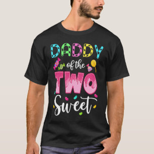 T-shirt Papa des deux douces filles douces 2e anniversaire