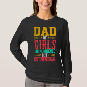 T-shirt Papa Des Filles En Nombre Mais Fier Heureux