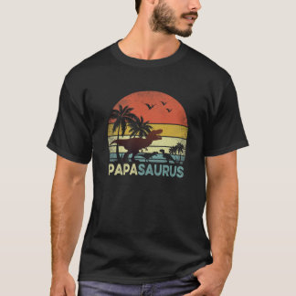 T-shirt Papa Dinosaur Papasaurus 2 Deux Enfants