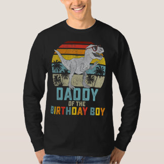 T-shirt Papa Dinosaure Du Garçon D'Anniversaire Papa Corre