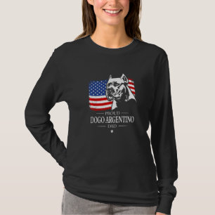 T-shirt Papa Dogo Argentino Fier Patriote Drapeau Américai