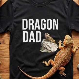 T-shirt Papa Dragon Drôle Lézard Barbu