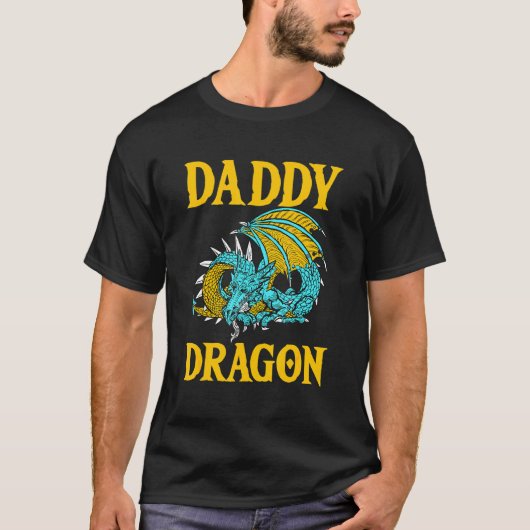 T-shirt Papa Dragon Fête des pères mythique Papa Cr légend (Devant)