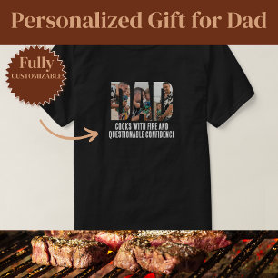 T-shirt Papa Drôle Cuisine au Feu