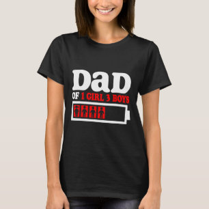 T-shirt Papa drôle de 1 fille 3 garçons de fils fille Père