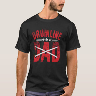 T-shirt Papa Drumline Fier Papa Joueur De Drumline Fête De