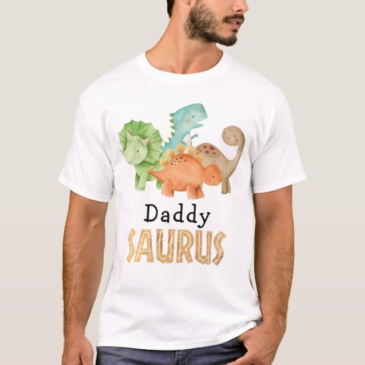 T-shirt Papa du garçon d'anniversaire Dinosaures Daddy Sau (Devant)
