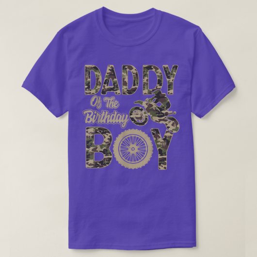 T-shirt Papa du garçon d'anniversaire Dirt Bike 4ème anniv (Design devant)