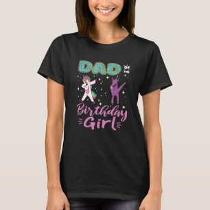 T-shirt Papa du garçon d'anniversaire Donut Dabbing Licorn