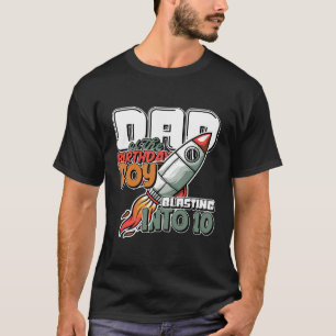 T-shirt Papa Du Garçon D'Anniversaire En 10 Rocket Sp