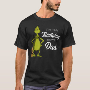 T-shirt Papa du garçon d'anniversaire Grinch tableau noir