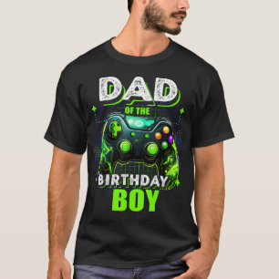 T-shirt Papa du garçon d'anniversaire jeu vidéo assorti