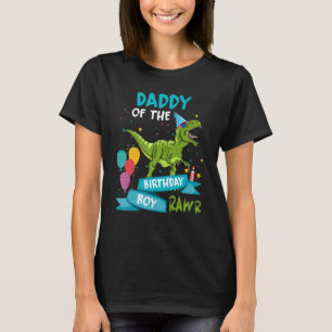 T-shirt Papa du garçon d'anniversaire RAWR T-Rex Dinosaur