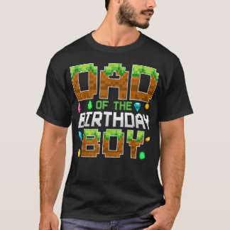 T-shirt Papa du jeu de numéro de pixel du garçon d'anniver