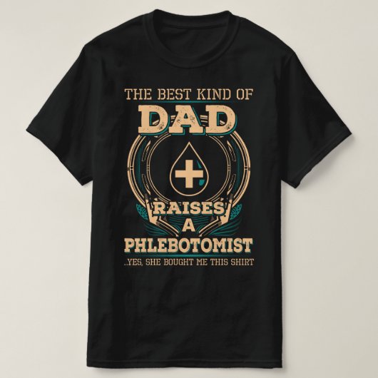 T-shirt Papa du phlébotomiste fier (Design devant)