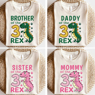 T-shirt Papa du Trois-Rex Anniversaire Dinosaure