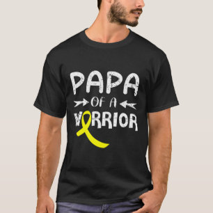 T-shirt Papa D'Un Guerrier Contre Le Père Cancer De L'Enfa