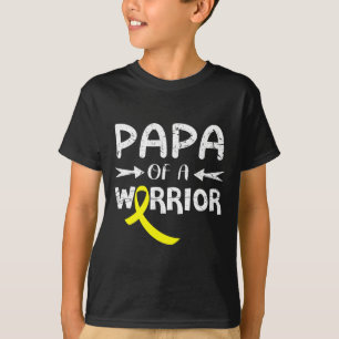 T-shirt Papa D'Un Guerrier Contre Le Père Cancer De L'Enfa
