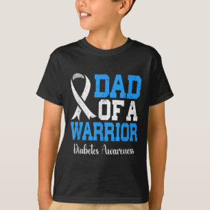 T-shirt Papa D'Un Guerrier T1D Sensibilisation au diabète