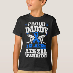 T-shirt Papa D'Une Ataxia Guerrier Sensibilisation Ruban D