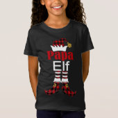 T-Shirt Papa Elf Christmas Buffalo Plaid Matching Famille (Devant)