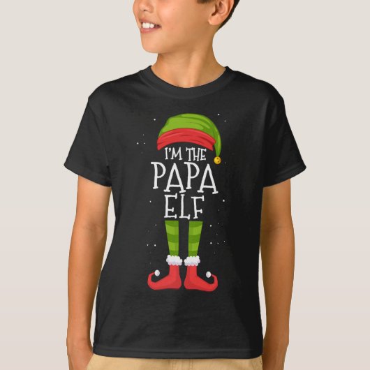 T-shirt Papa Elf Correspondant Famille de Noël Pajama (Devant)