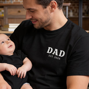 T-shirt Papa en noir et blanc gras établi