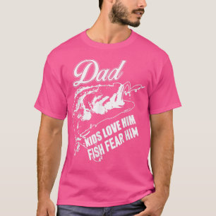 T-shirt Papa Enfants L'Aime Poisson Peur Lui Pêcher Papa 