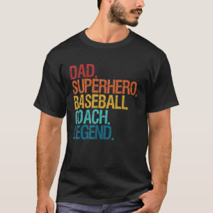 T-shirt Papa entraîneur de baseball pour hommes femmes fam